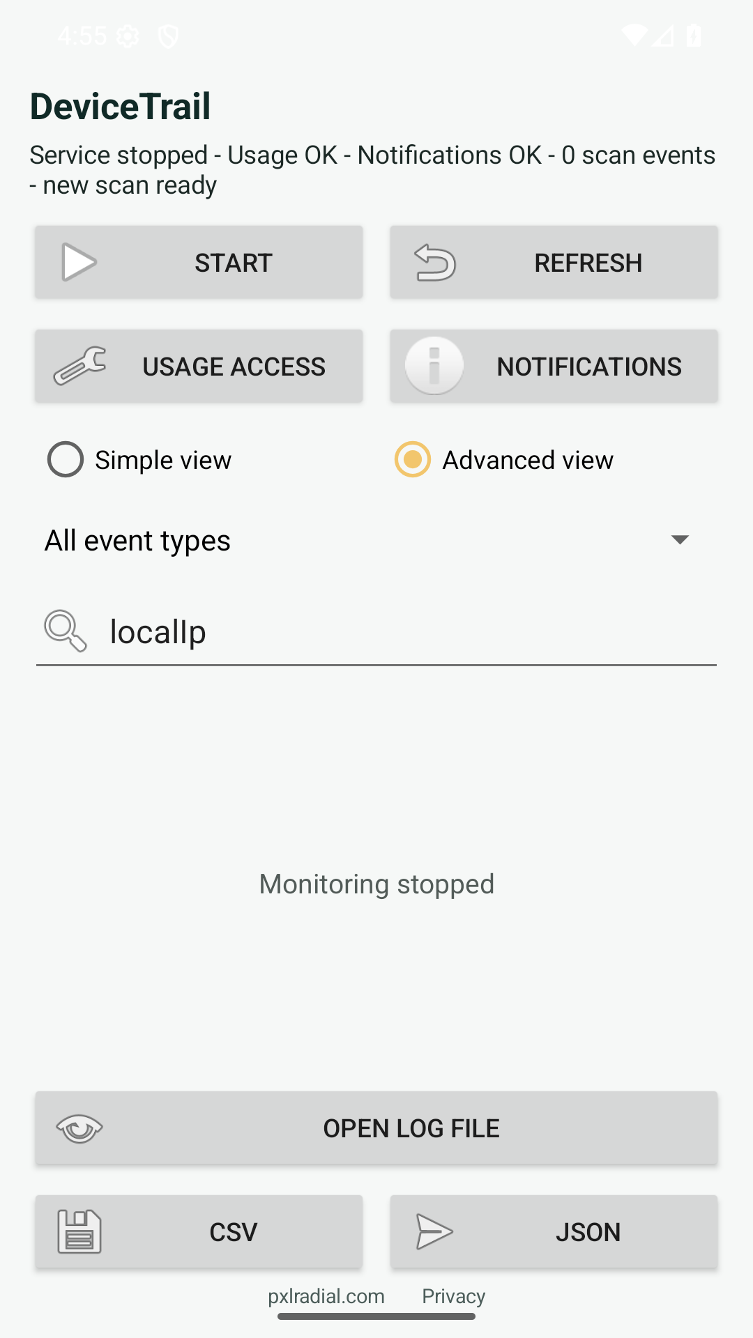 DeviceTrail: Event Logger - capture d’écran 4