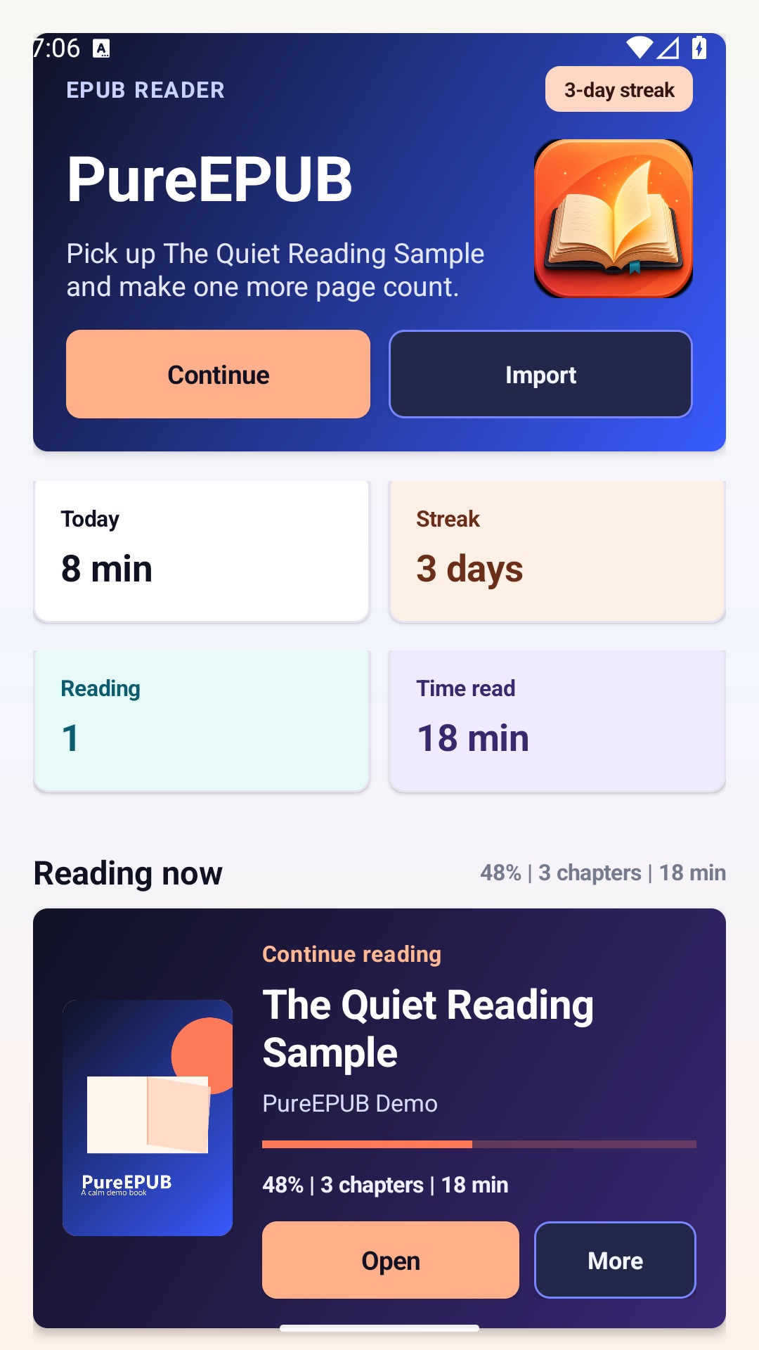 PureEPUB: EPUB Reader - capture d’écran 1