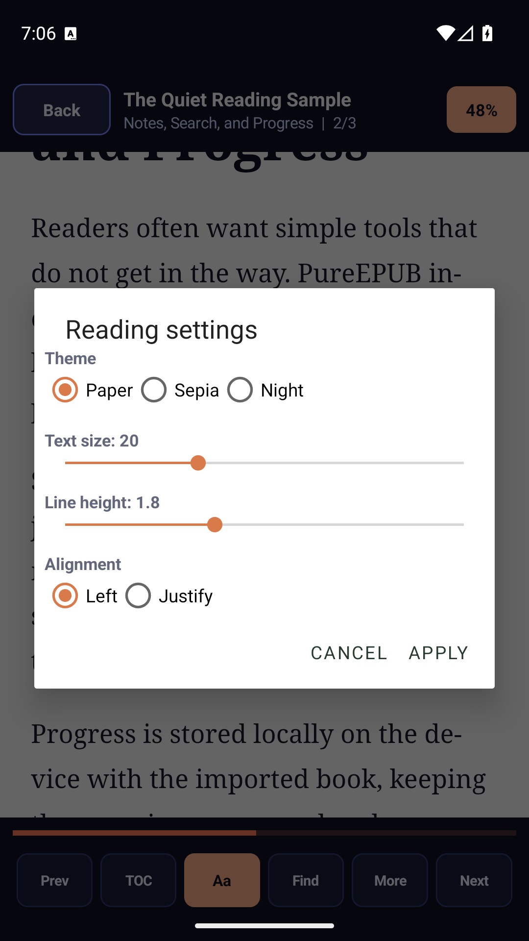 PureEPUB: EPUB Reader - capture d’écran 3