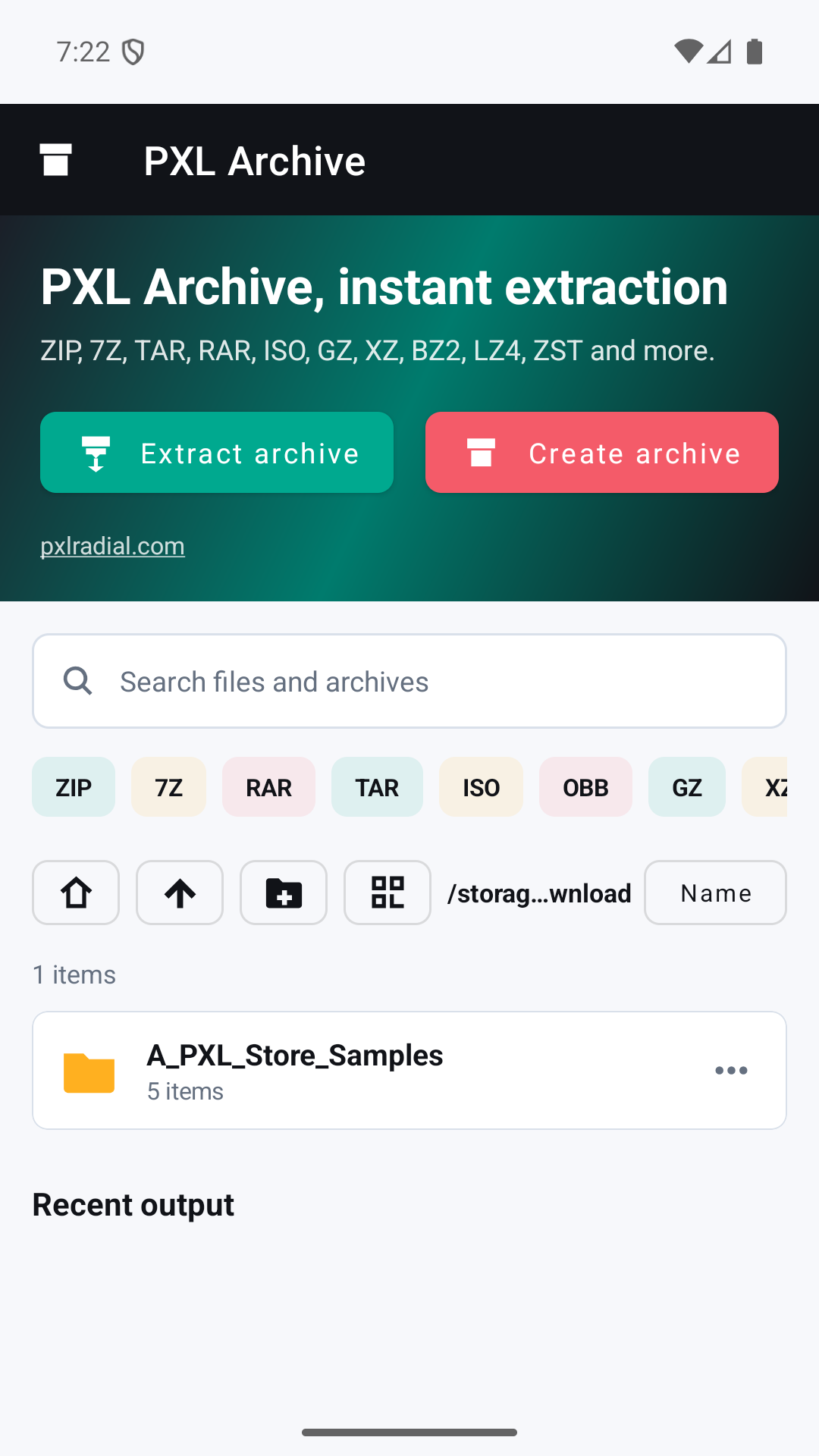 PXL Archive: Zip & 7z Tool - capture d’écran 1
