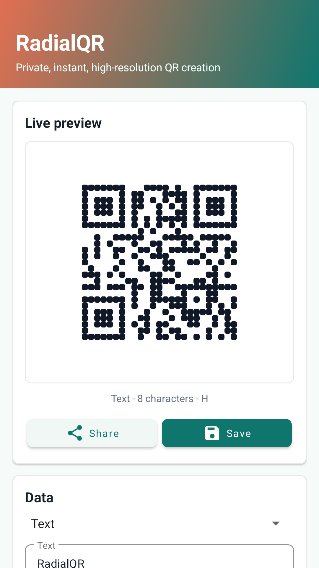 RadialQR: QR Code Generator - capture d’écran 1