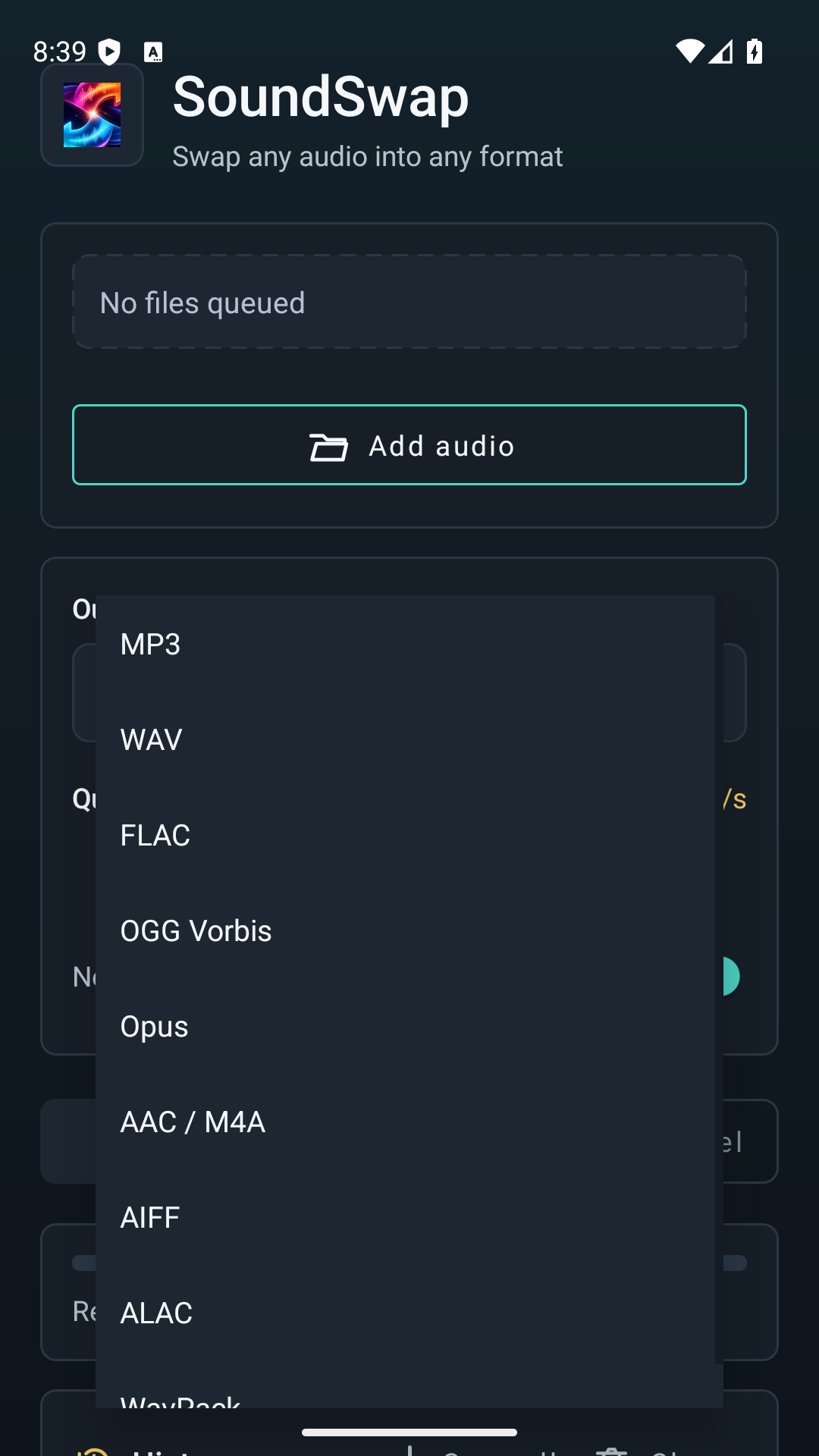 SoundSwap Audio Converter - Screenshot 2