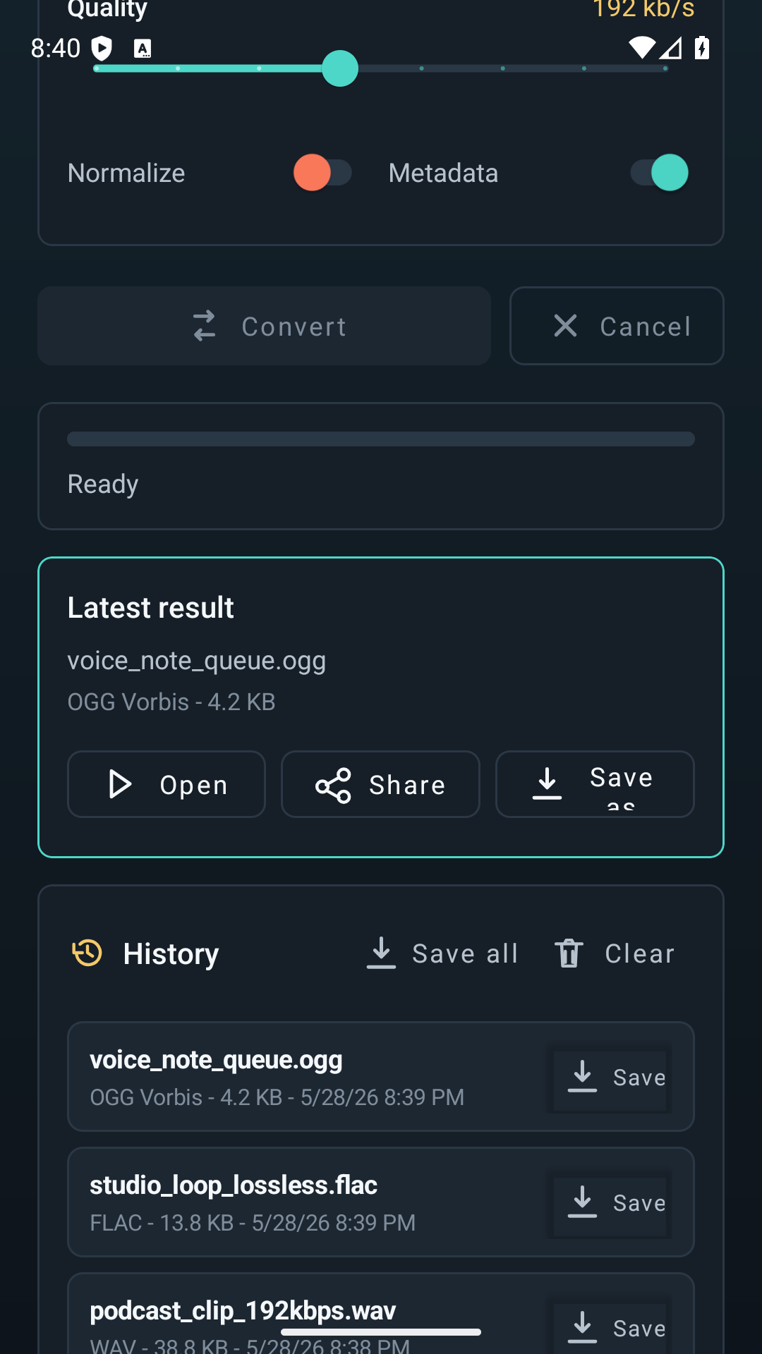 SoundSwap Audio Converter - Screenshot 4